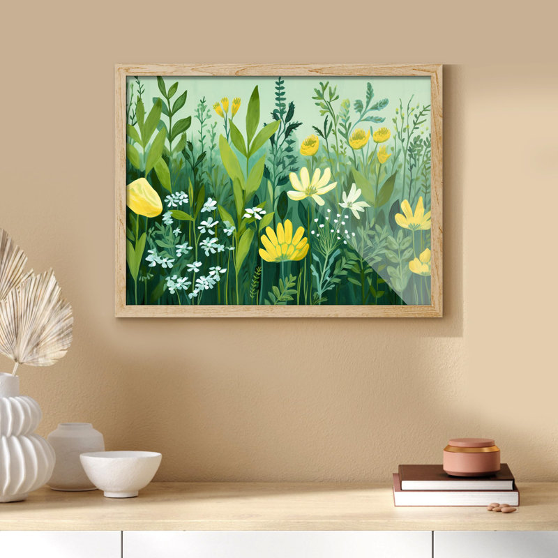 «Botanical Garden Vibrant Floral» sur papier, H 8 po x l 10 po, Naturel