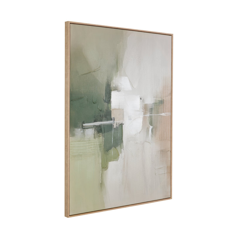 Verdant Horizon II Green Landscape Framed Canvas