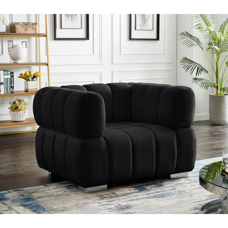 Fauteuil Carlan, Velours noir