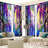 4Pcs Colorful Stained Glass Wisteria Flower Curtain, Purple Vine Floral Print Art Design Sunshade, Luxury Artistic Home Living Room Bedroom Balcony, Outdoor Dining Hall Corridor Decoration, Easy to Clean, Suitable for All Seasons-926167823