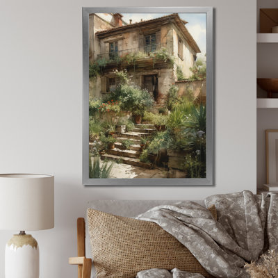 Rustic Stairway Entrance To Country Cottage sur impression sur toile