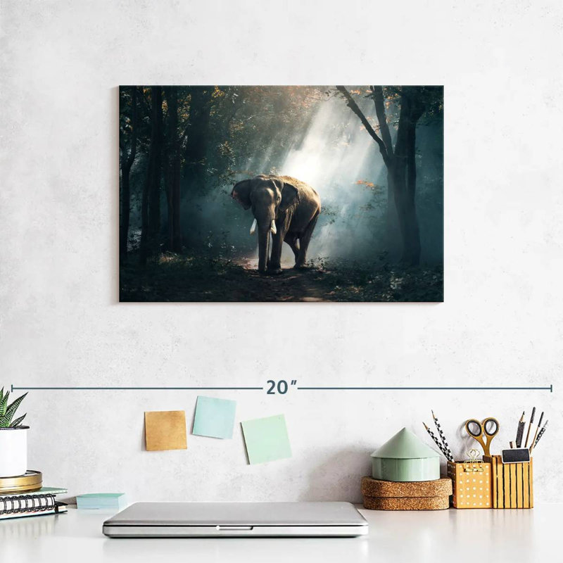 Brampt Sunlit Jungle Elephant, 8" H x 12" W