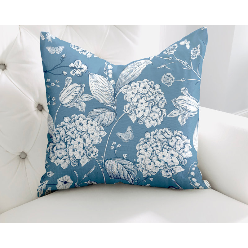 Lya Square Cotton Pillow Cover & Insert, 15H" x 15W", Blue