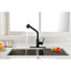 Robinets de cuisine avec douchette extractible, robinet d'évier de cuisine à poignée simple avec douchette extractible