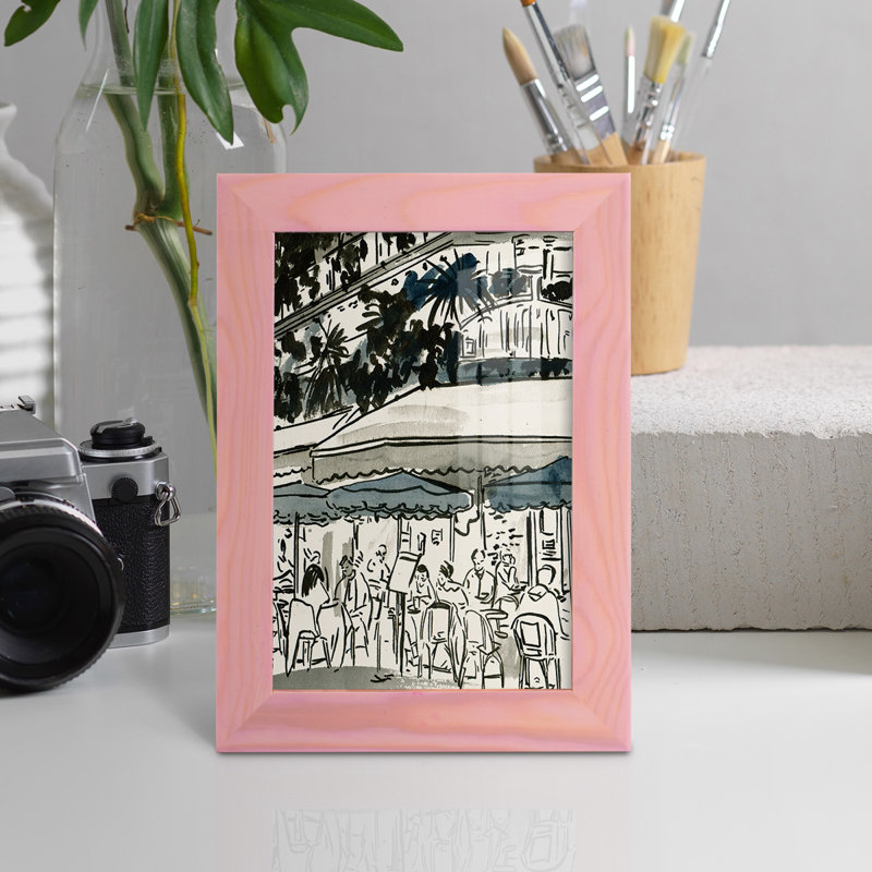 " Aucoin De Larue II ", Pink Framed Paper, 7" W x 9" H x 1'' D