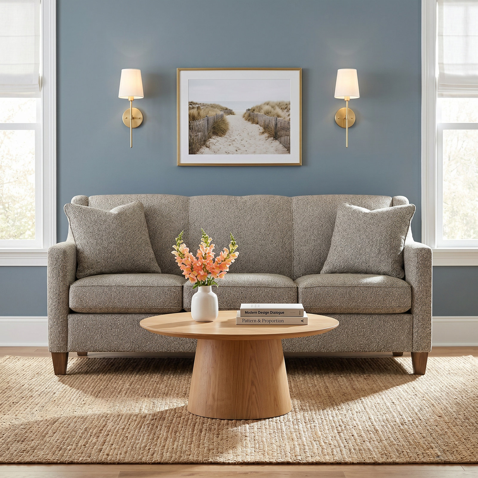 Shorecrest 78'' Upholstered Sofa, Moondust Polypropylene/Olefin