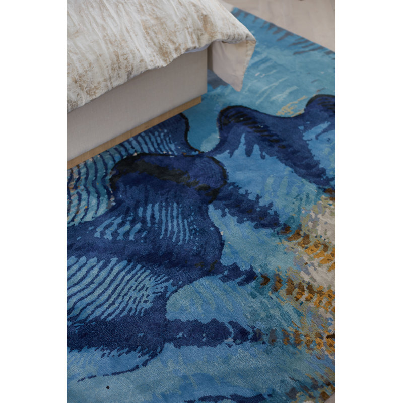 Chihuly Rosette Sapphire Area Rug, Rectangle 7' x 10'