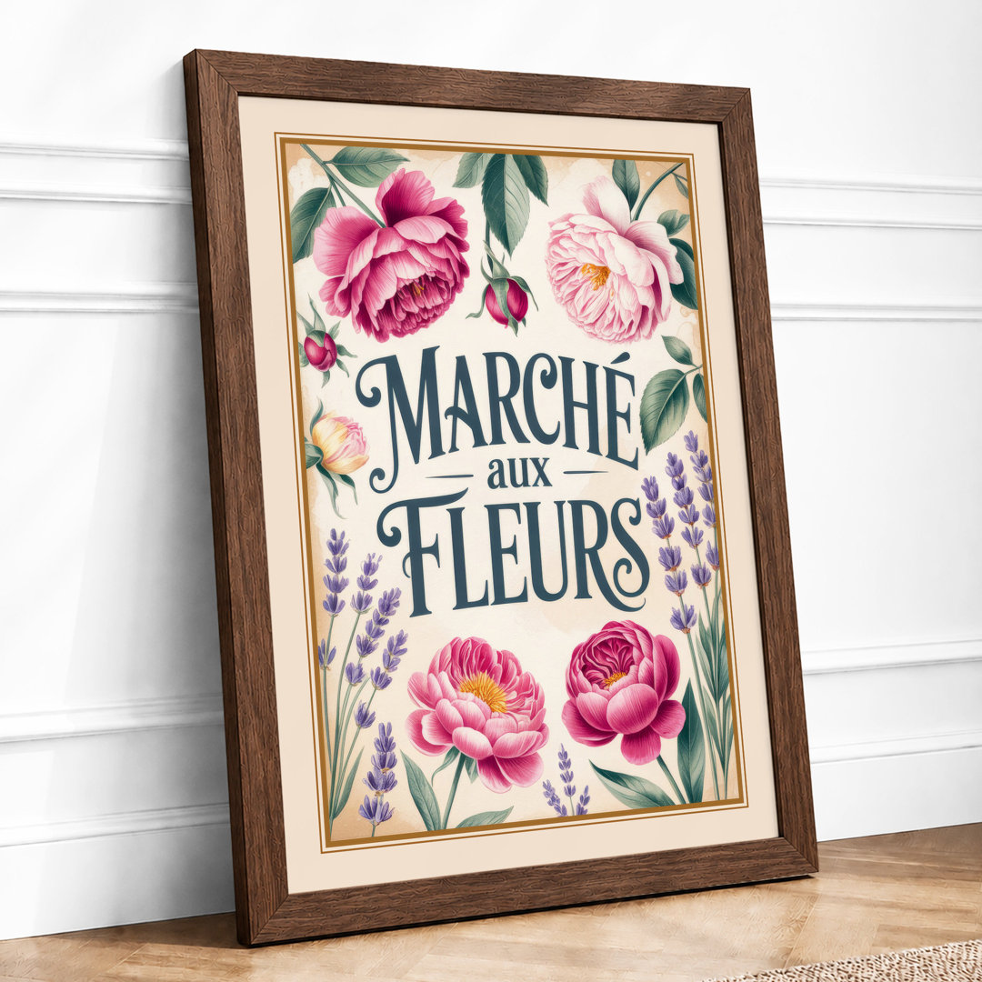 Marche aux Fleurs Vintage - Framed Print