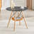 31.5-Inch Diameter Circular Dining Table, Black MDF Vacuum Formed Tabletop,  Wood Legs, With Suspended Woven Storage Basket Structure. A Casual Coffee Table Suitable For 2-4 People.-402521627