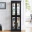 Vitrine lumineuse en bois / verre H 71 po-836351175