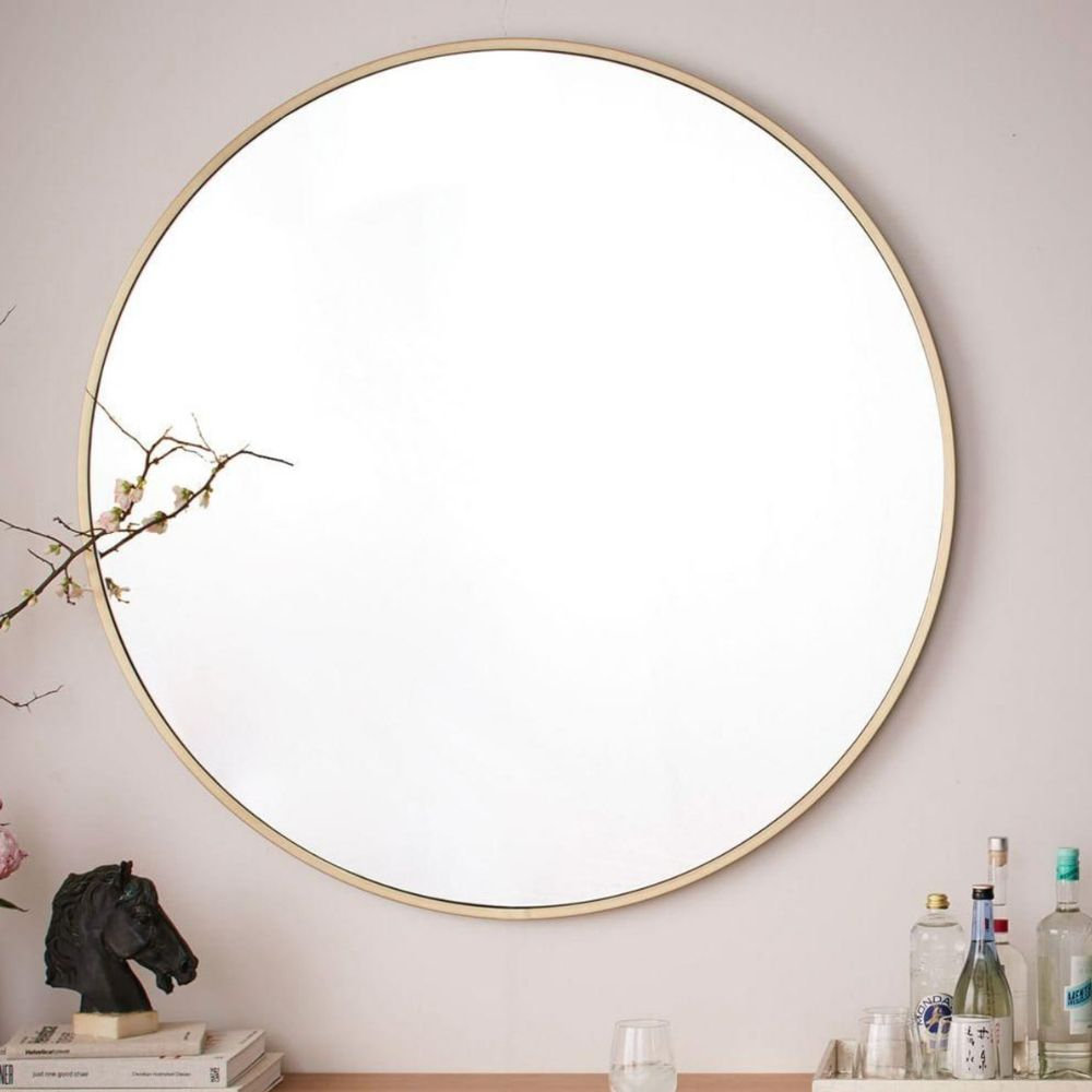 Roberts Accent Mirror, 32" x 32", Gold, Metal