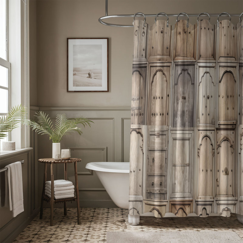 Morada Patchwork Shower Curtain, 74"H x 71"W