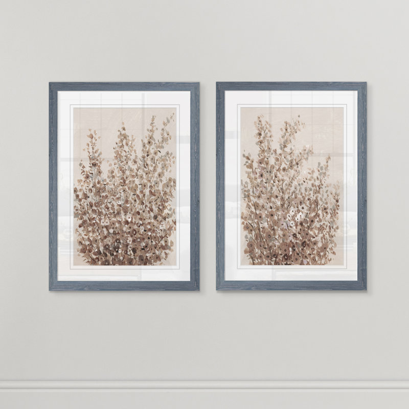 «Rustic Wildflowers I» par Vincent Van Gogh - ensemble de 2 reproductions d'art encadrées, H 24 po x l 18 po, Gris