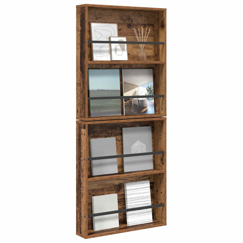 Wood Magazine Rack, Dark Brown