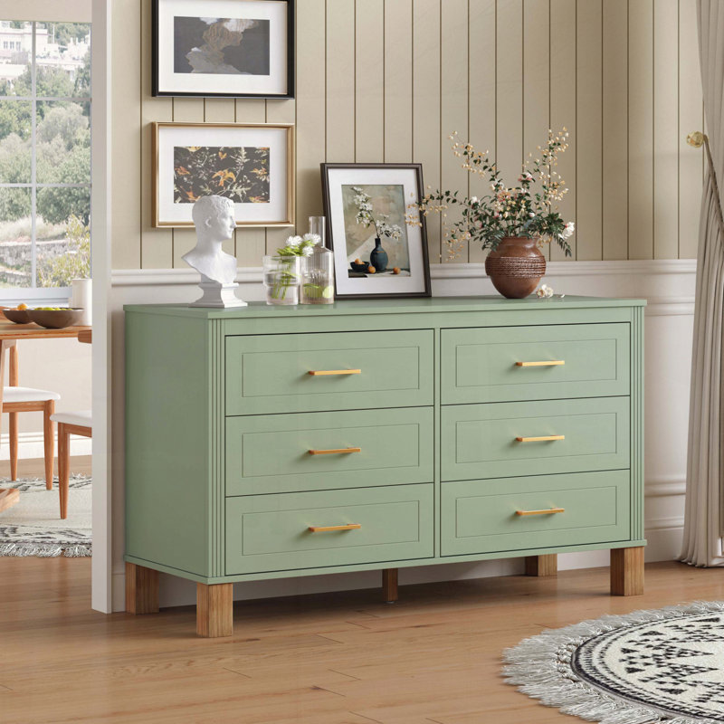 Commode double 6 tiroirs Sage Green, Sage Green
