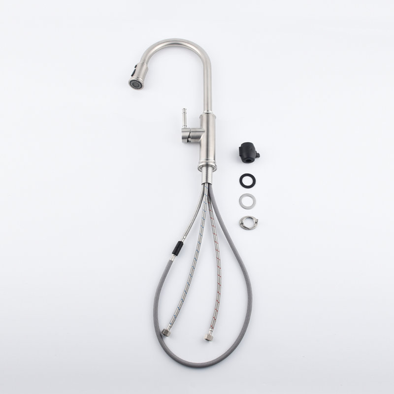 Brushed Nickel Single Handle Pull Down Kitchen Faucet