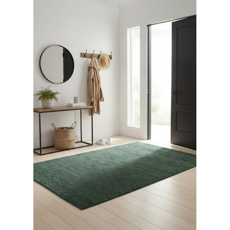 Tapis Gabbeh tissé à la main Gainesboro, 100% laine, de couleur unie, résistant à la décoloration et aux taches, durable, toutes tailles, fabriqué en Inde.