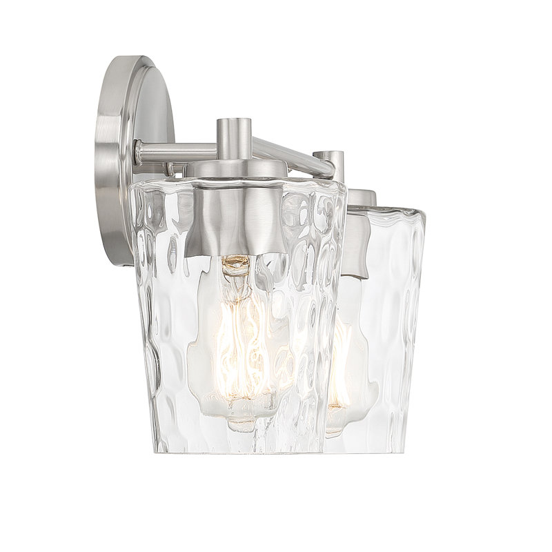 Éclairage pour meuble-lavabo à 2 lumières Argatha, H 9,75 po x l 15,5 po x P 15,5 po, Nickel satiné, 2 Lights