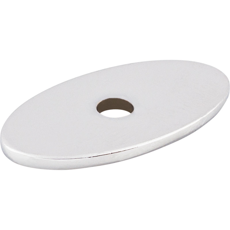 Oval  Backplate, Polished Chrome, 1.25" H x 0.75" W x 0.625" D