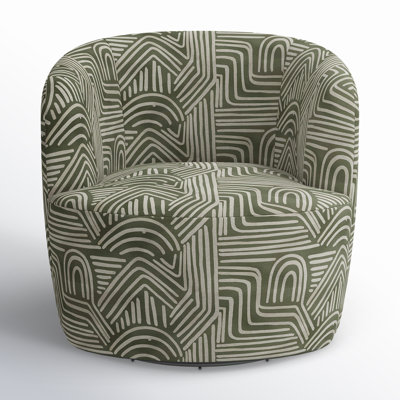 Mina Cotton Swivel Barrel Chair