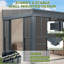 Pavillon de jardin d'extérieur mural de l 12 pi x P 10 pi - Solarium en aluminium toutes saisons avec double toit ventilé en PC, portes coulissantes et fenêtres ajustables pour patio, terrasse et spa, gris-127988908