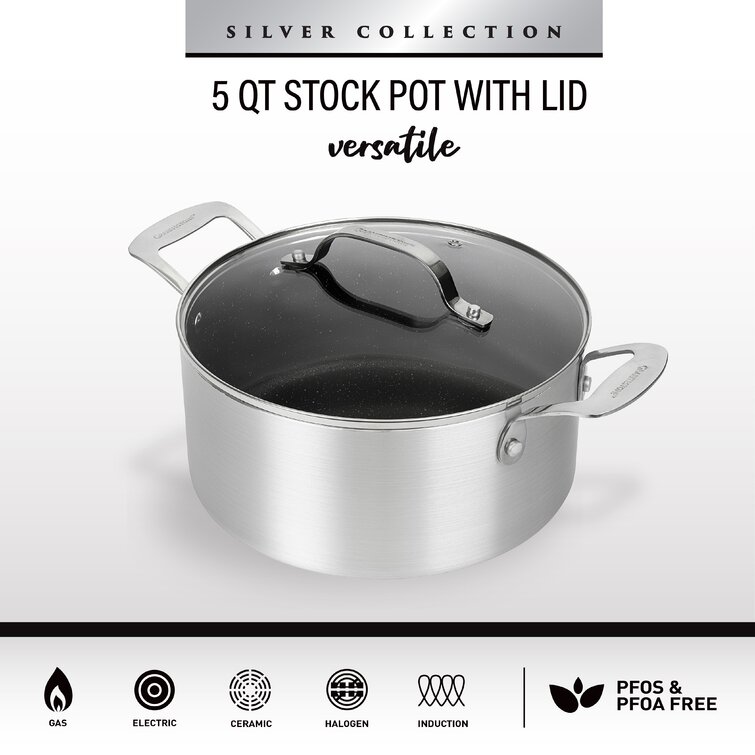 Granitestone Silver 5 Qt. Stock Pot with Lid - 20533830