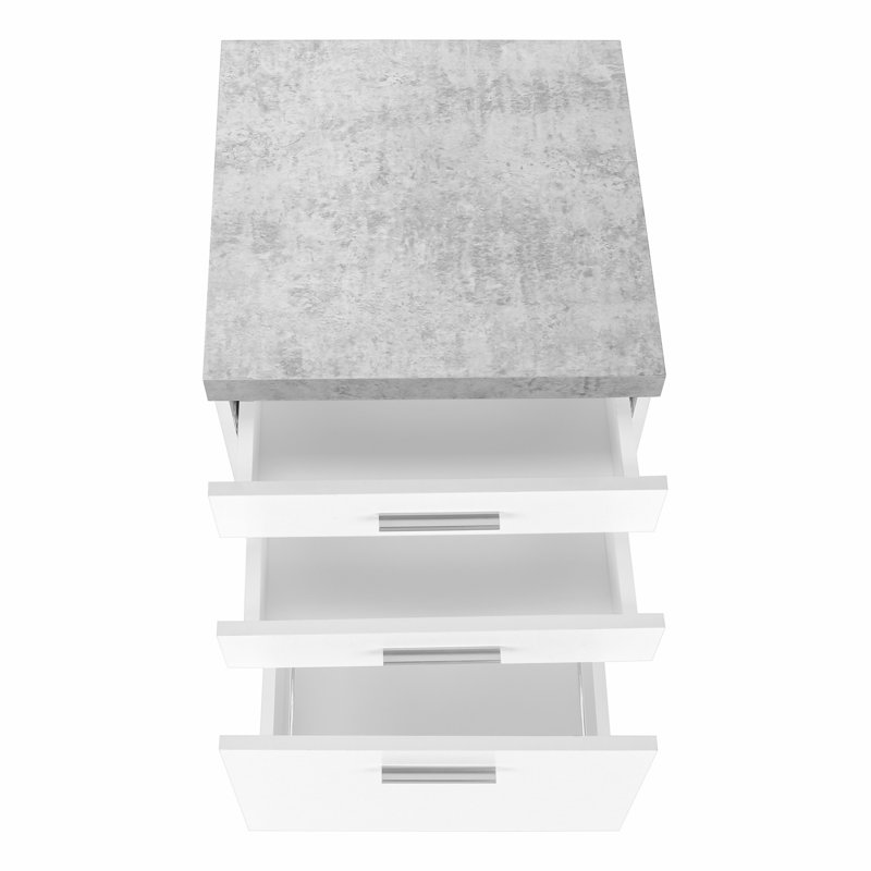 Office File Cabinet, Rolling Mobile Filing Cabinet With Storage Drawers And 5 Casters, White/Gray