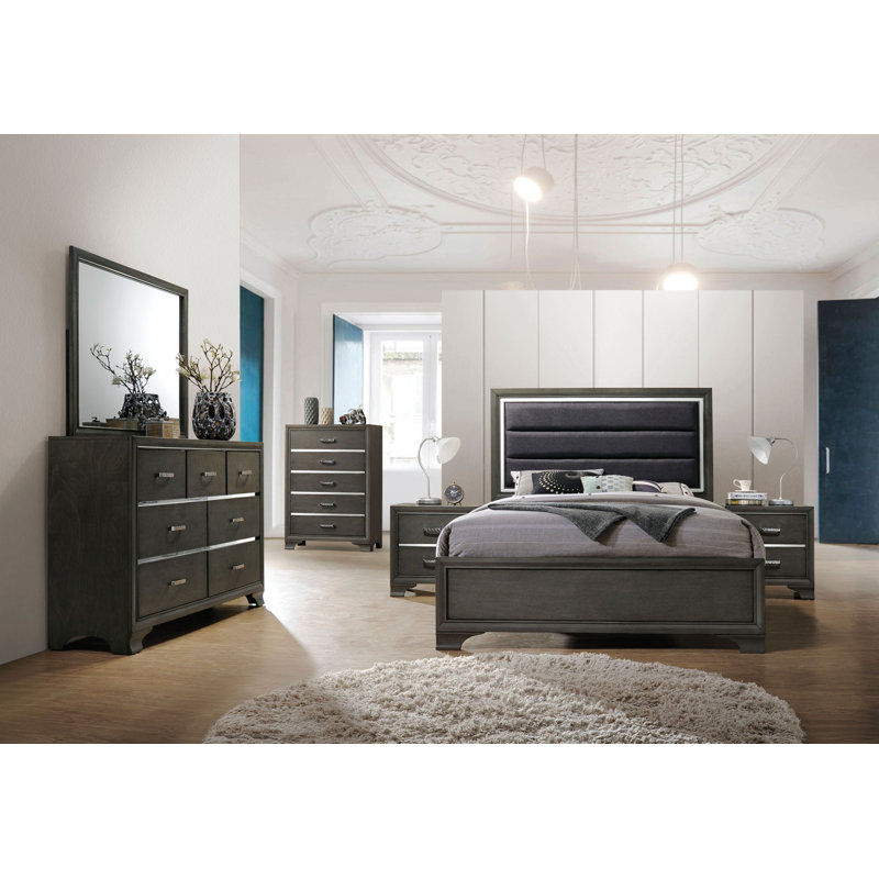 Alexandro 33.62'' W 5 - Drawer Dresser, Gray