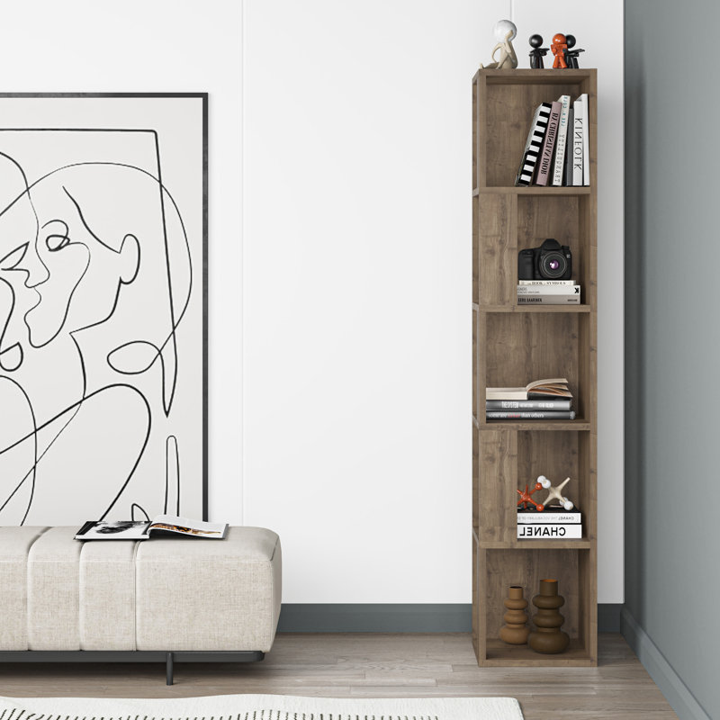 Bensonhurst Corner Bookcase Unique Design & Modern Style, Hitit