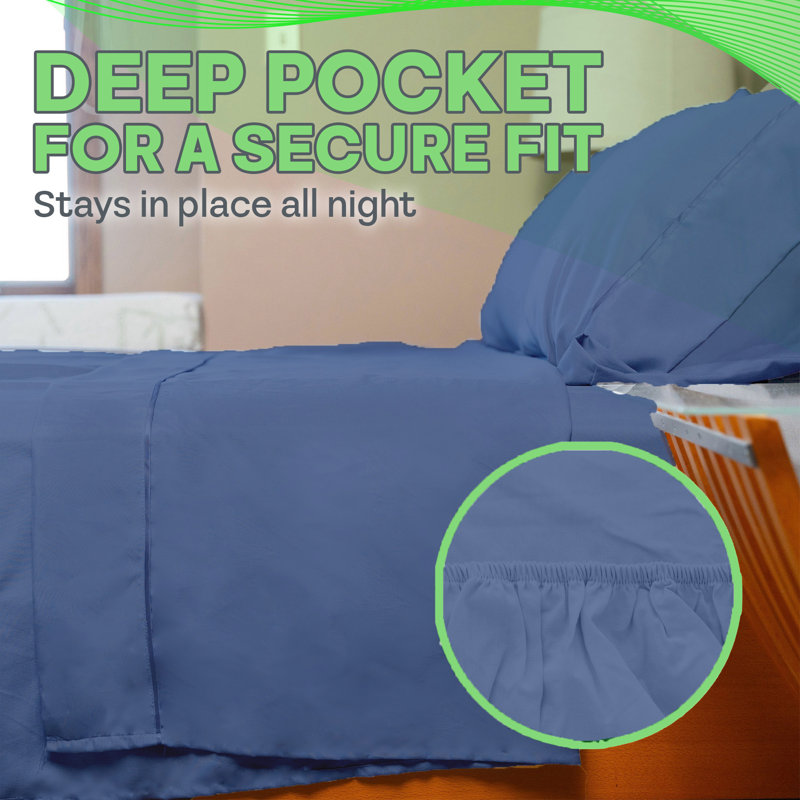Ultra Soft Bamboo Sheet Set - 4 Pc Set - Wrinkle Resistant - Cooling Sheets with Deep Pockets, Oxford