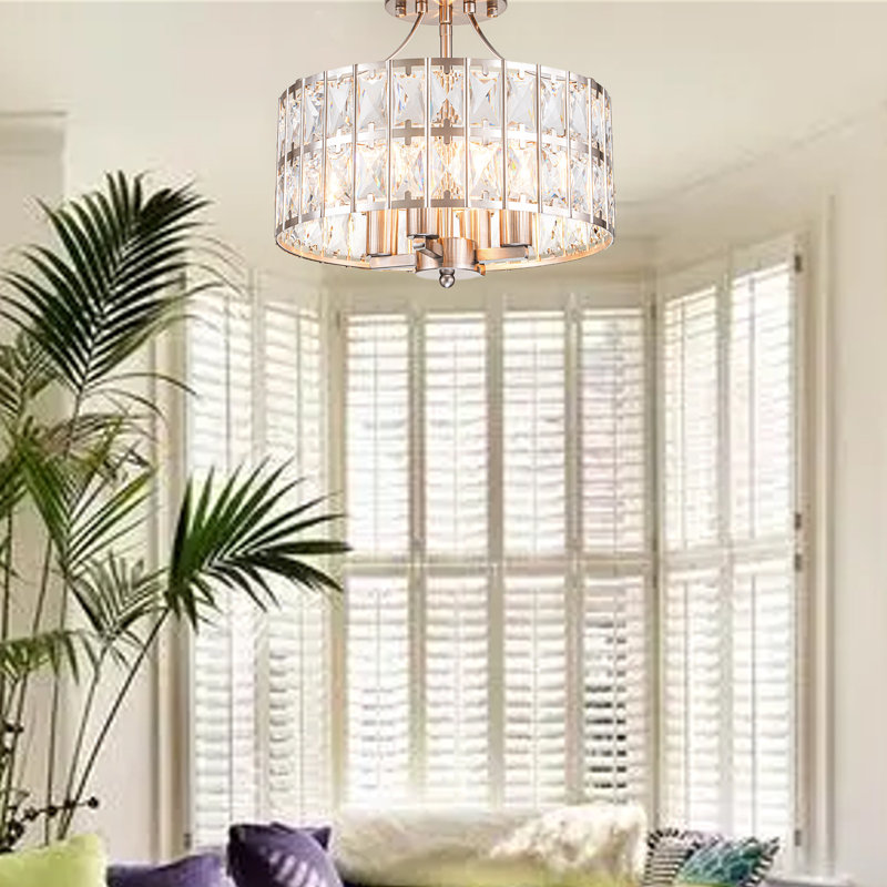 Kadedra 4 - Light Close-to-Ceiling Chandelier, Nickel
