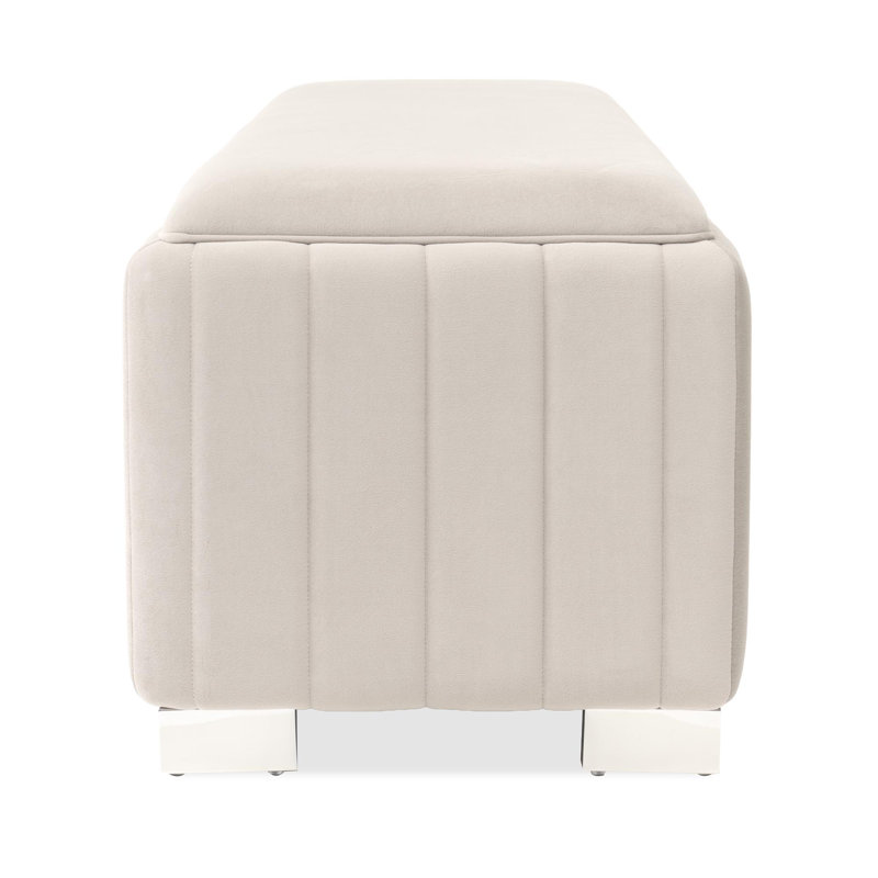 Banc décoratif en velours Amaryllis - Taupe