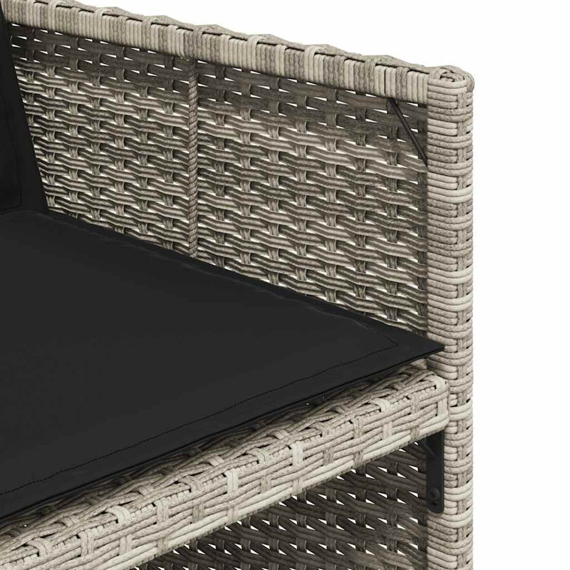 Patio Dining Set with, Light Grey, Black, 73cm H x 110cm W x 106cm D