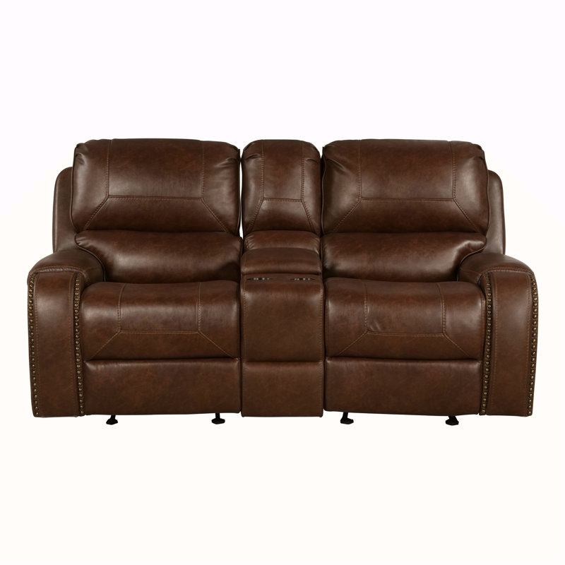 Causeuse inclinable manuelle en cuir Achern