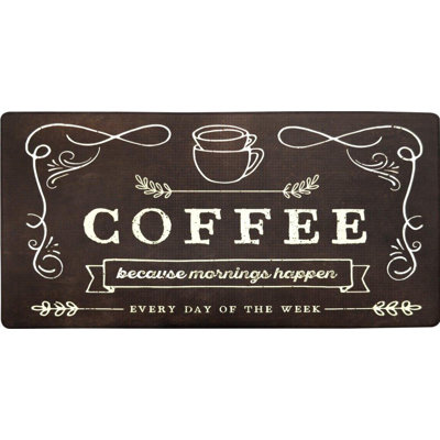 Nicole Miller Cook N Comfort Coffee Because Kitchen Mat