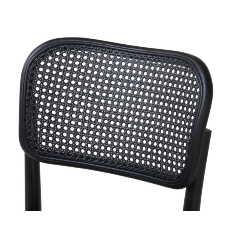 Chaise de salle à manger Frida Cane, Noir, noir, noir, noir