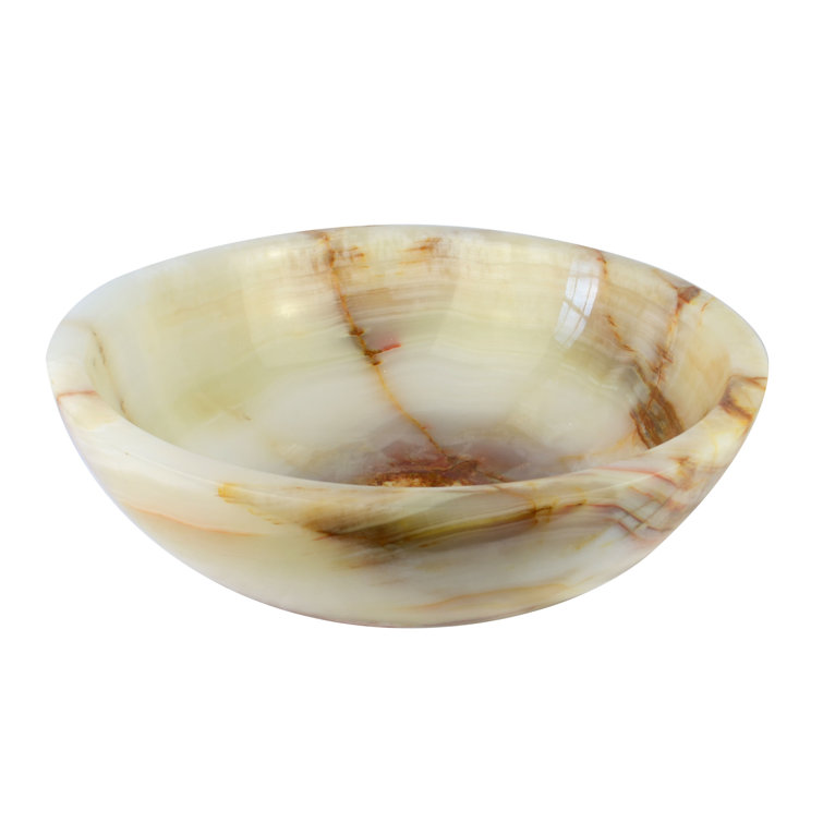 SNK-RD-MG-S Handmade Marble Onyx Bathroom Sink, 16”, Round Vessel Sink