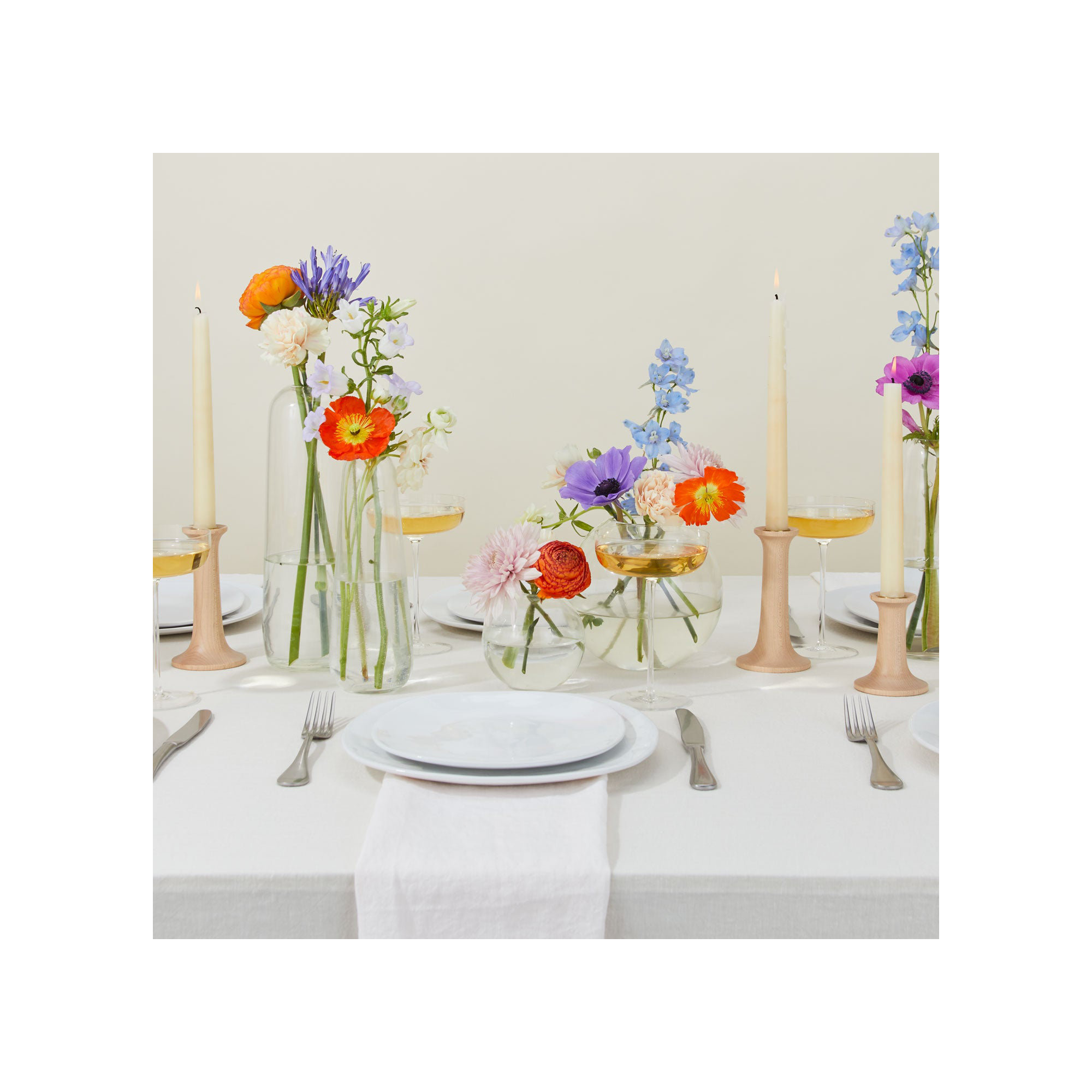Aurora Handmade Glass Table Vase, 11.5" H x 4" W x 4" D, Clear