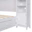 Lit plateforme en bois massif blanc pur avec armoires de rangement intégrées tout-en-un et tiroirs sous le lit