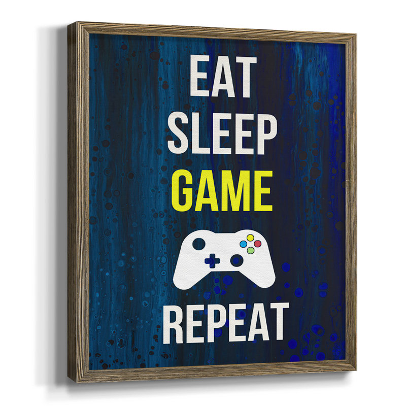«Gamer At Play V», reproduction sur toile, H 37,5 po x l 27,5 po x P 1 po, Toile avec cadre noyer, Pas de tapis