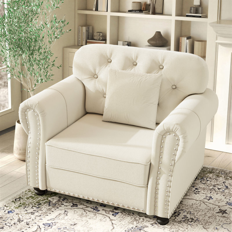 Fauteuil d'appoint Chesterfield 41,3 po Annalease, Beige