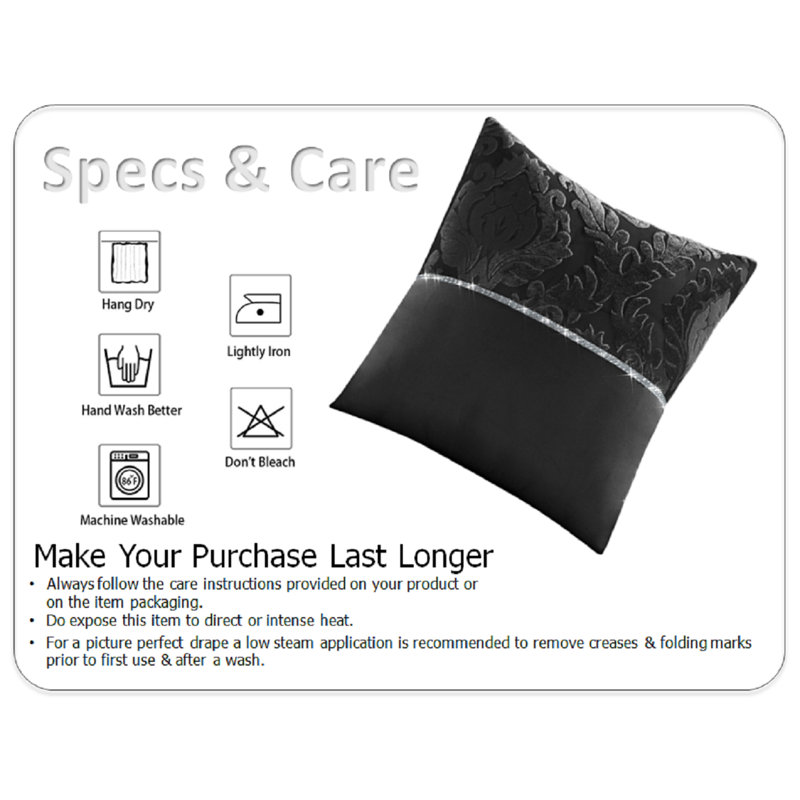 Adonica Damask Square Throw Cushion Cover, Black