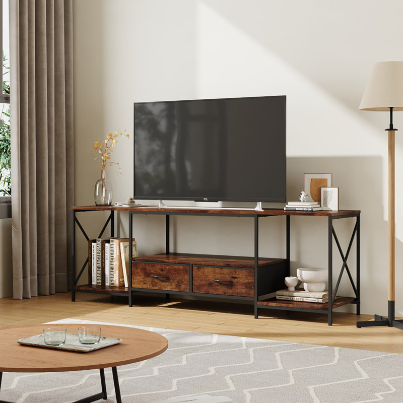 TV Stand for TVs up to 50", Brown/Black