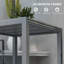 Table de salle à manger extensible Outsunny, table de patio à cadre en aluminium de 41 à 83 po avec plateau en acier effet bois, table de patio extensible rectangulaire pour 6 à 8 personnes, gris foncé