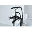 Robinet de baignoire autoportant en bronze huilé avec douche à main, métal stable, profondeur de 40 po, accessoire de salle de bain 32 pièces