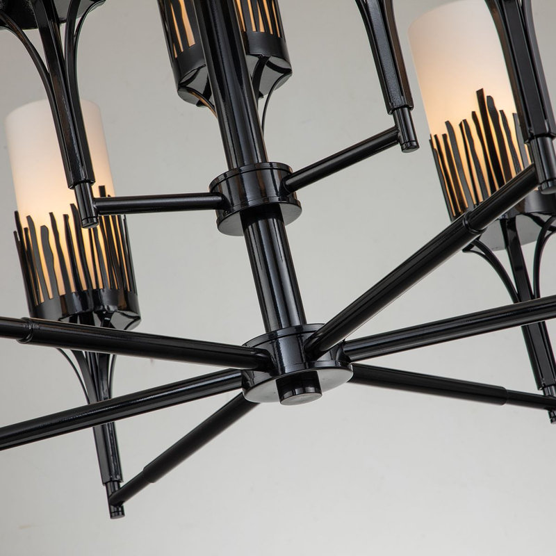 Sawgrass 9 - Light Unique Classic Chandelier, Matte Black