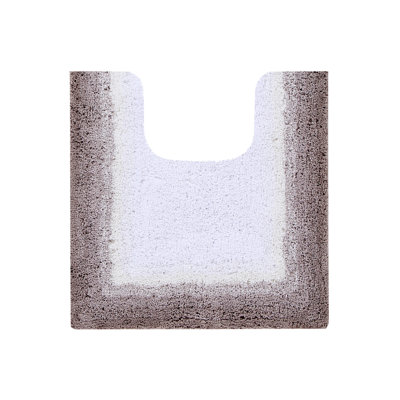 Tapis pour salle de bain 100% coton touffeté en U avec envers antidérapant, lavable à la machine, tapis de toilette ultra doux et absorbant pour la salle de bain, s'adapte à la base de la toilette, 20 po x 20 po, beige