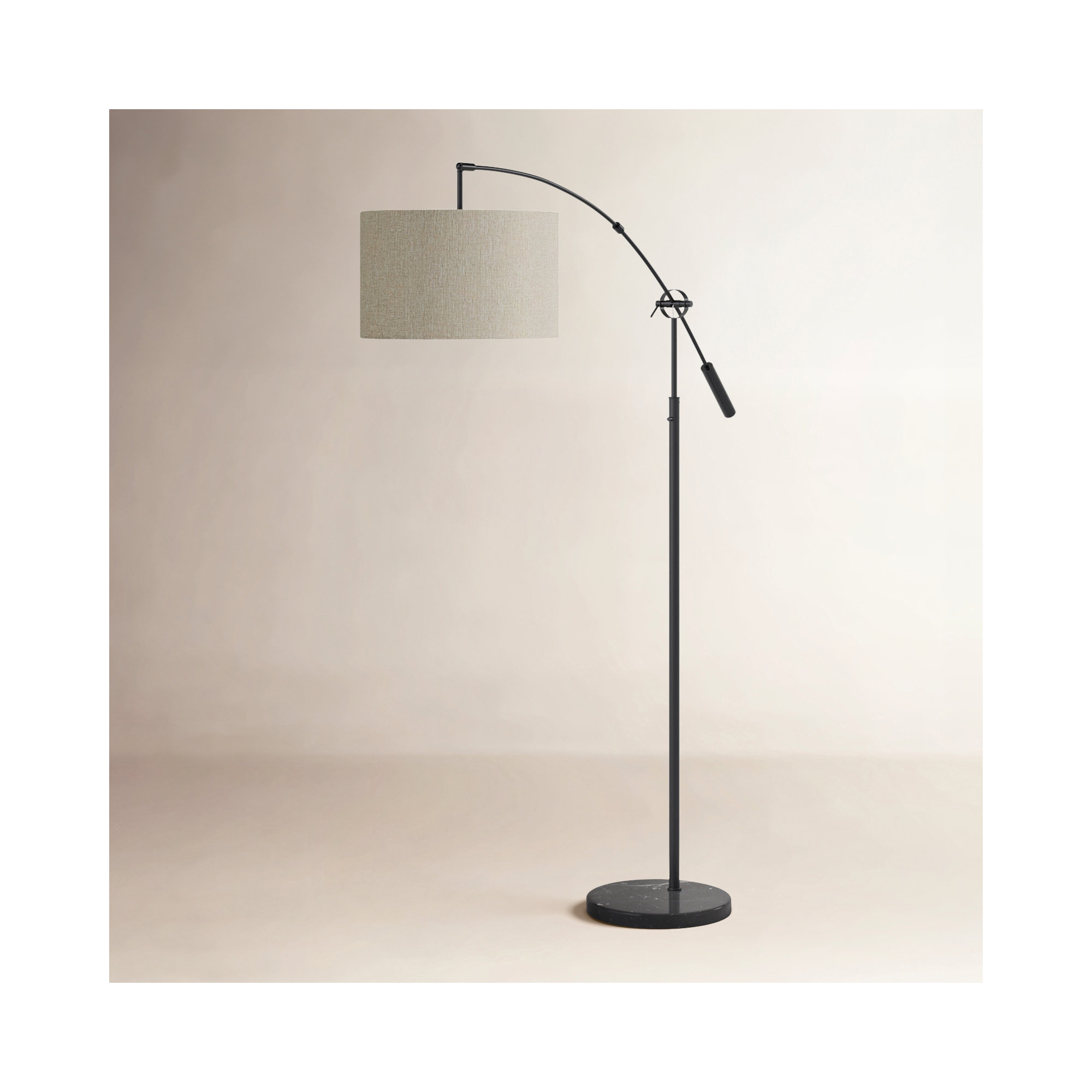 Kata 81'' Floor Lamp, Black, Beige