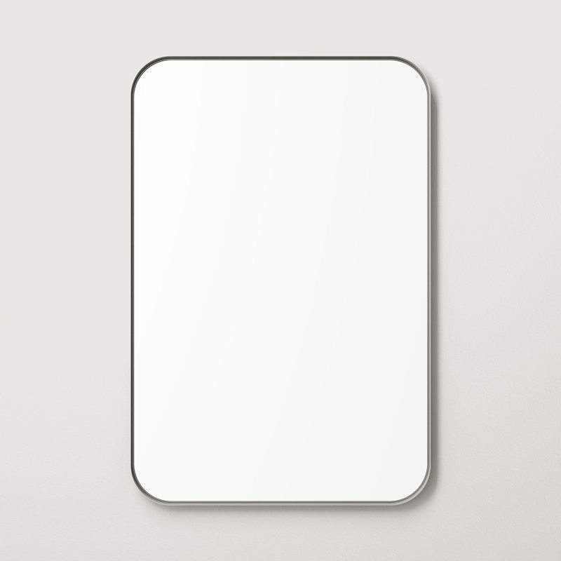 Jonasia Metal Wall Mirror, 36" x 24", Nickel
