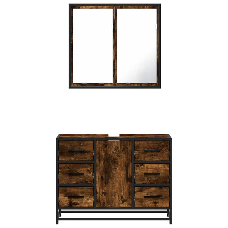 Alusine Bathroom Furniture Suite, Dark Wood